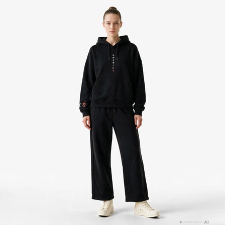 UNITED4 Regular Fit Kadın Siyah Sweatshirt