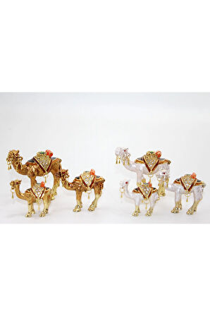 Swaroski Taşlı 3'Lü Deve Figürü