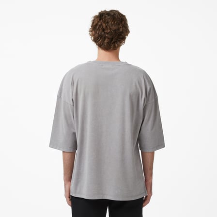 UNITED4 Oversize Fit Erkek Gri T-Shirt
