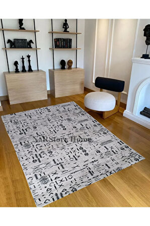 Dinarsu İskandinav Kabartmalı Krem Kaymaz Taban Yıkanabilir Kesme Yolluk Halı