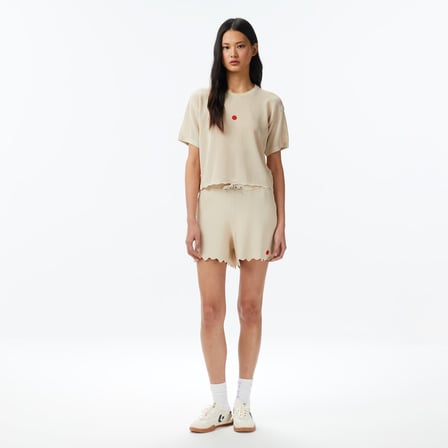 UNITED4 Crop Fit Kadın Krem Triko