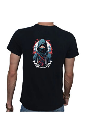 Ninja T-shirt %100 Pamuklu Siyah Penye Basic Erkek Tişört