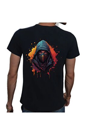 Ninja T-shirt %100 Pamuklu Siyah Penye Basic Erkek Tişört