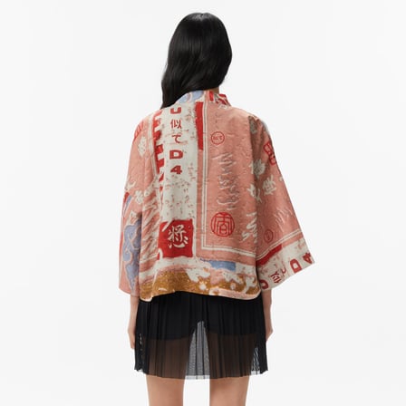 UNITED4 Regular Fit Kadın Krem Kimono