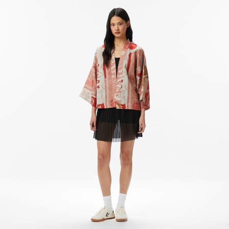 UNITED4 Regular Fit Kadın Krem Kimono