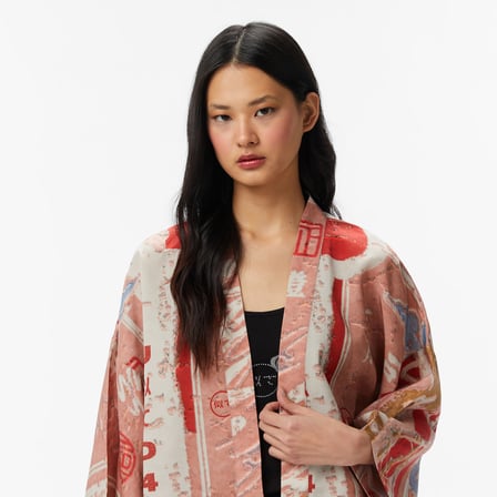 UNITED4 Regular Fit Kadın Krem Kimono