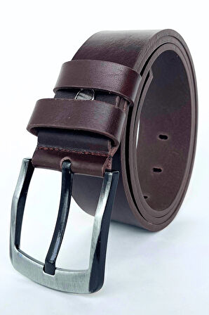 Hakiki Üst Seviye Vejetal (vaketa) Deri 4,5 Cm Kahverengi Kot Pantolon Spor Kemer