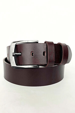 Hakiki Üst Seviye Vejetal (vaketa) Deri 4,5 Cm Kahverengi Kot Pantolon Spor Kemer