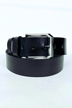 Hakiki Üst Seviye Vejetal (vaketa) Deri 4,5 Cm Siyah Kot Pantolon Spor Kemer