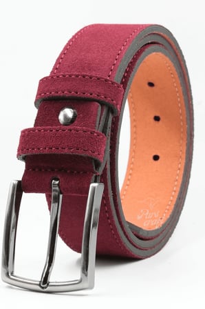 Hakiki Süet Deri Bordo 4 cm Erkek Kemer