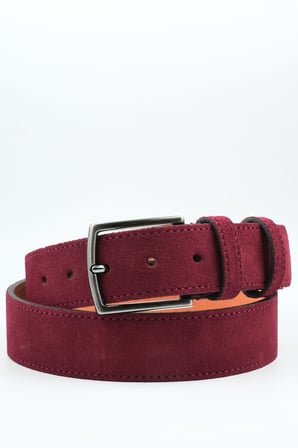 Hakiki Süet Deri Bordo 4 cm Erkek Kemer