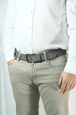 Hakiki Süet Deri Gri 4 cm Erkek Kemer