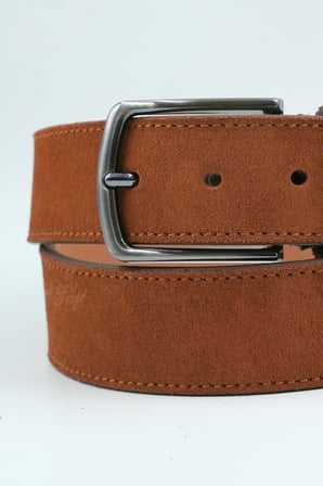 Hakiki Süet Deri Taba 4 cm Erkek Kemer