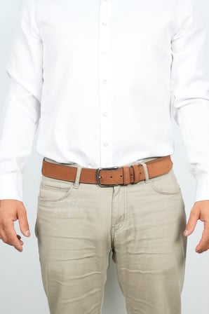 Hakiki Süet Deri Taba 4 cm Erkek Kemer