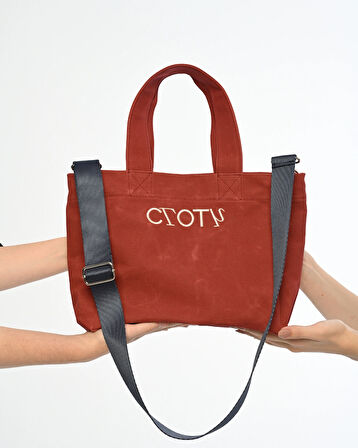 Cloth 1001 Mumlu Kanvas Midi Çanta (MAROON RED)