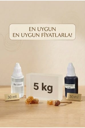 5 KG Şeffaf Sabun Bazı Kahverengi Boya Bal Esanslı El Yapımı Sabun Bazı