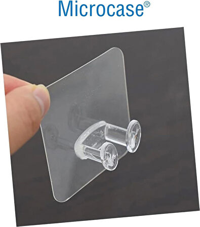 Microcase Güçlü Plastik Yapışkanlı Suya Dayanıklı Banyo Mutfak Eşya Havlu Vb Ürün Priz Askılığı 3 Adet  -Şeffaf AL4268