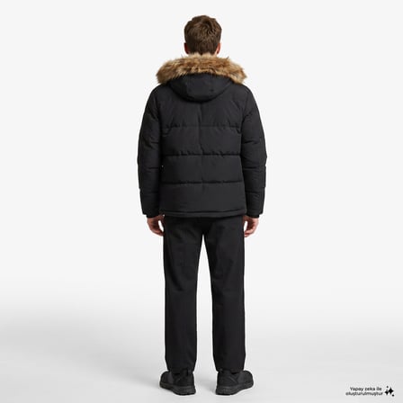 UNITED4 Regular Fit Erkek Siyah Mont