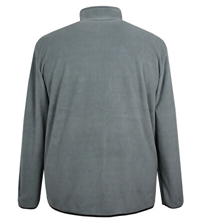 Erkek Büyük Beden Dik Yakalı Fermuarlı 122 Kg-172 Kg Arası İçin Uygun Bedenli Polar Sweat Mont