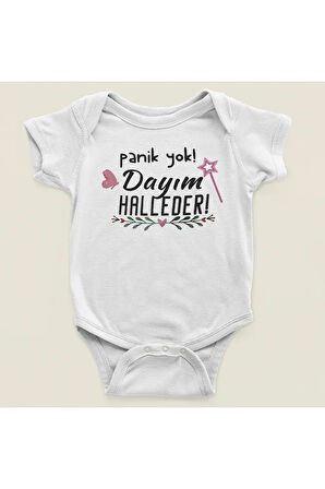 Panik Yok Dayım Halleder ! Yazılı Pamuklu Yumuşak Unisex Çıtçıtlı Body Zıbın