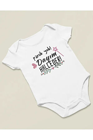 Panik Yok Dayım Halleder ! Yazılı Pamuklu Yumuşak Unisex Çıtçıtlı Body Zıbın