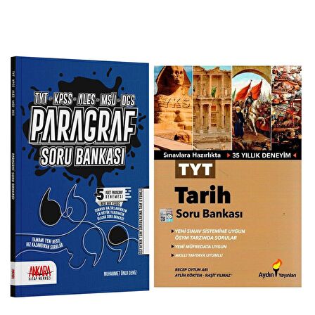 Aydın TYT Tarih ve AKM Paragraf Soru Bankası Seti 2 Kitap