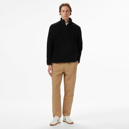UNITED4 Erkek Siyah Half Zip Sweatshirt