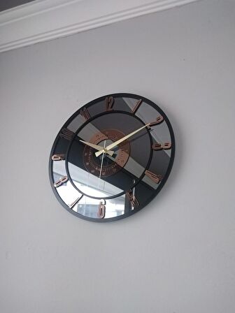 GERÇEK AYNALI DEKORATİF DUVAR SAATİ 50 CM