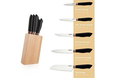 Schafer Keen Standlı Bıçak Seti-6 Parça 1S3737-14005-KAH01