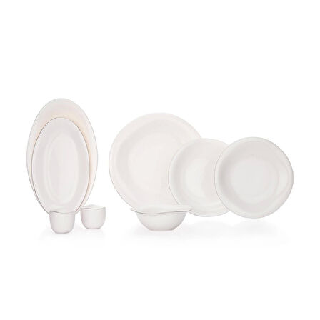 Schafer Superfine Bone Elixir Yemek Takımı 56 Parça-Platin