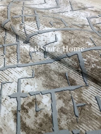 Gri Kahve Saçaklı Kaymaz Taban Yıkanabilir Kesme Yolluk Salon Mutfak Oturma Odası Halı