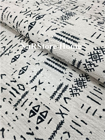 Dinarsu İskandinav Saçaklı Kabartmalı Krem Kaymaz Taban Yıkanabilir Kesme Yolluk Halı