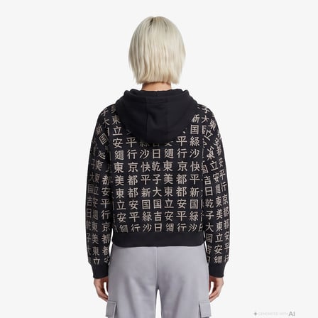 UNITED4 Regular Fit Kadın Siyah Sweatshirt