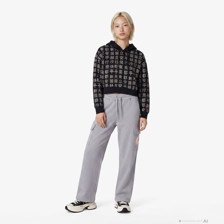 UNITED4 Regular Fit Kadın Siyah Sweatshirt