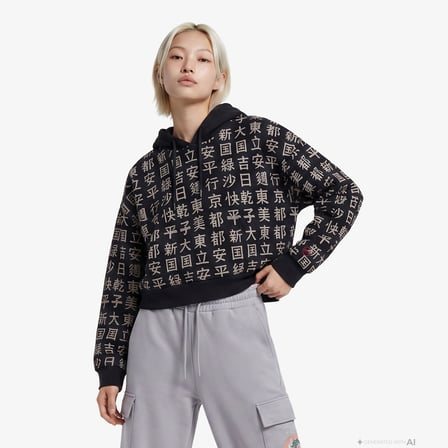 UNITED4 Regular Fit Kadın Siyah Sweatshirt