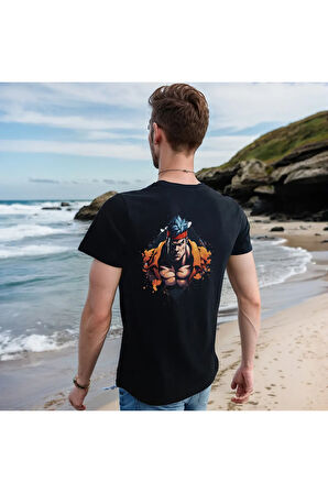 Splash Fight T-shirt %100 Pamuklu Siyah Penye Basic Erkek Tişört