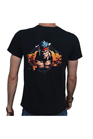 Splash Fight T-shirt %100 Pamuklu Siyah Penye Basic Erkek Tişört