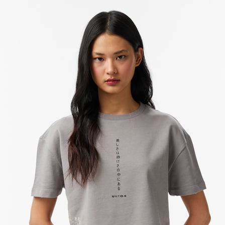 UNITED4 Regular Fit Kadın Gri T-Shirt