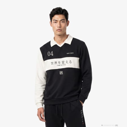 UNITED4 Regular Fit Erkek Siyah Sweatshirt