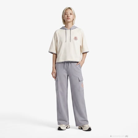 UNITED4 Regular Fit Kadın Krem T-Shirt