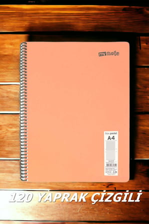 ÇİZGİLİ 120 YAPRAK PASTEL RENK TELLİ DEFTER BEYAZ SAYFALI 60 GR KAĞIT PLASTİK KAPAK