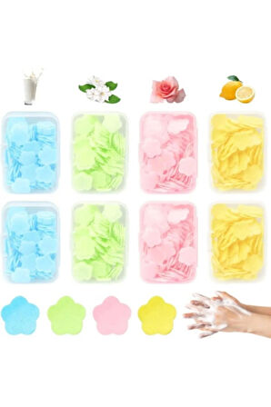 1 Adet Sihirli Sabun Mini Çiçek Desenli Seyahat Için Taşınabilir Pratik Temizlik Sabunu