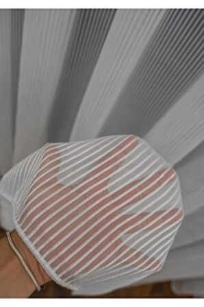 Thor Çizgili Kalın Burgu 3Kat Pileli Tül Perde