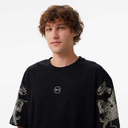 UNITED4 Regular Fit Erkek Siyah T-Shirt
