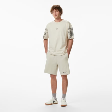 United4 Regular Fit Erkek Krem T-Shirt