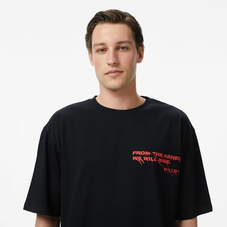 UNITED4 Regular Fit Erkek Siyah T-Shirt