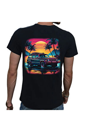 Tropical T-shirt %100 Pamuklu Siyah Penye Basic Erkek Tişört