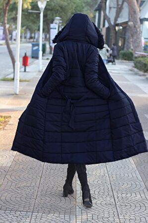 Toridas Günlük Kışlık Tam Boy Şişme Kadın Mont bt180lacivert4