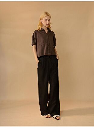 Toridas Keten Günlük Pantolon Düğmeli Ln13siyah