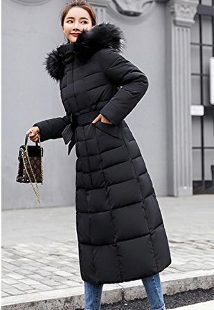 Toridas Günlük Kışlık Tam Boy Şişme Kadın Mont bt180siyah6